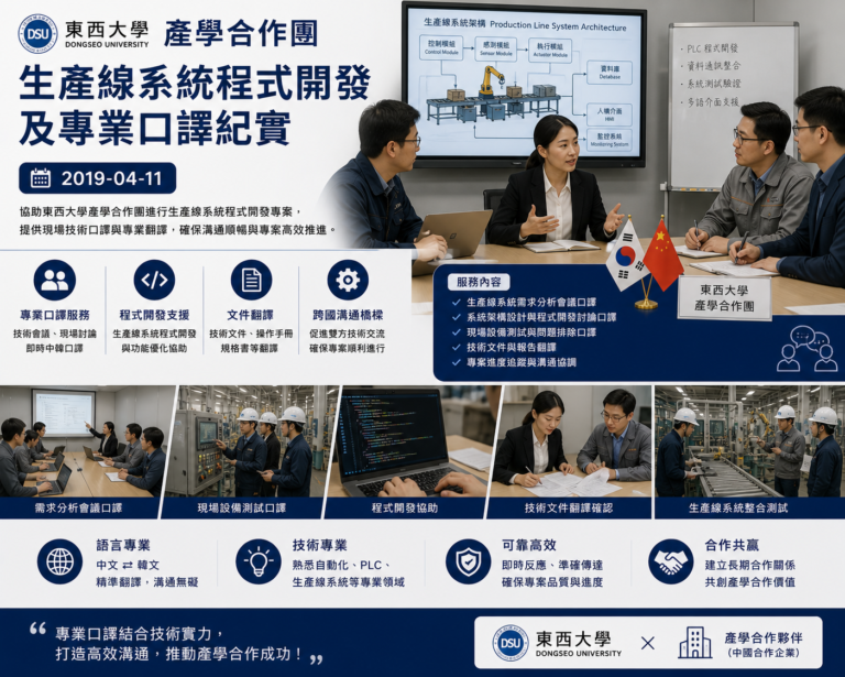 東西大學產學合作團：生產線系統程式開發及專業口譯紀實