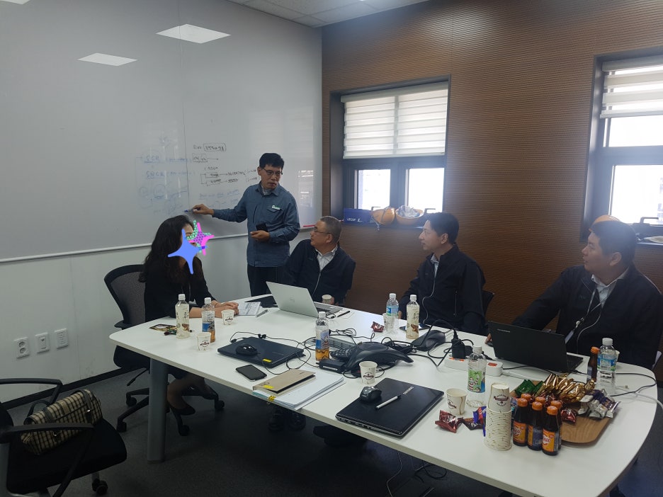 會議期間韓國員工與中國員工之問答口譯